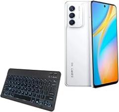 BoxWave Keyboard Compatible with Infinix Zero 5G 2023 - SlimKeys Bluetooth Keyboard - with Backlight, Portable Slim LED 7 Colors - Jet Black