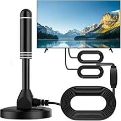 ‌Portable 4K/1080P TV Antenna - 6800-Mile Range, Amplified Signal Enhancer, Easy Installation for Smart/All TVs