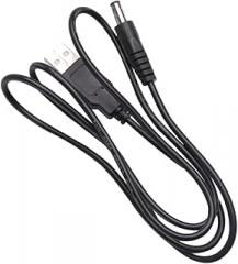 Angoily 5.5x2.1mm DC to USB Power Supply Cable 1M Length Charging Wire for Small Electronics Compatible Devices Black