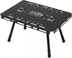 Adjustable Portable Folding Table - Lightweight Aluminium Alloy Camping Table Multifunctional Hanging Storage Perforated Top - Sturdy 50kg Capacity, Scratch-Resistant(Medium,013)