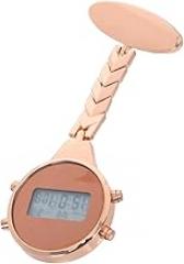 Rose Gold Alloy Hanging Fob Watch Watch with Electronic Display Stylish for Medical Professionals Clinic and Hospital Use