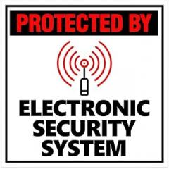 Square Plus Protected By Electronic Security System Sign Warning Tin Sign Home Kitchen Farm Garden Garage Wall Decor 12Inch