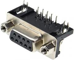 5PCS DR9 Female Pcb Mount Serial Port Connector Right Angle D-Sub RS232 Com Connectors 9pin Socket 9P Adapter For Board New 2025 Arrival High Reliable Electronic Component, Stable Performance