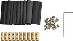 Electrical Terminal Kit with 10-80A Copper Wire Connectors, Quick Splice Wiring Terminal for 1-16mm² Wires, No Crimping Tool Required, Yellow(60A (Round) for)