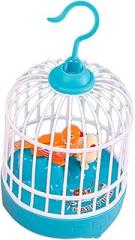 Beaupretty Voice Controlled Singing Bird Cage for Bright Educational Electronic Decor Interactive Sound Activated Simulation Fun Learning and Photo Prop Random Color
