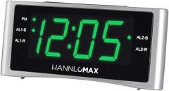 HANNLOMAX HX-148CR Alarm Clock Radio, PLL FM Radio, Dual Alarm, 1.4