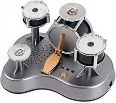 Mini Finger Drum Kit Desktop Electronic Percussion Toy, Tabletop Electric Drum Set, Touch-Sensitive Pads, Tap With Your Fingertips To Create Dynamic Drum Beats, Relieve Your Work & Study Stress (Grey)