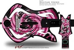 Alecias Swirl 02 Hot Pink Decal Style Skin - fits Warriors Of Rock Guitar Hero Guitar (GUITAR NOT INCLUDED)