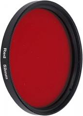Threaded Camera Red Filter, Scratch Resistant Full Red Lens Filter Dustproof Multilayer CNC with Storage Box for Shooting (52mm)