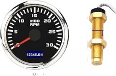 HD 0~3000 RPM 4000RPM 7000RPM 8000RPM 52mm TachoTrackier Metier +Tacho Detector Seins0r Car Outboard Diesel Tacho Gauge with HourTrackier Metier New 2026 High for Reliable Electronic Component