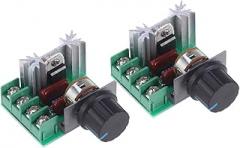 Angoily 2pc Voltage Regulator Electronic Volt Regulator for Electric Furnace Water Heater and Motor Precise Control Thermostat -Spike and Range