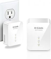 D-Link Powerline Adapter Starter Kit Ethernet Over Power Gigabit AV2 Up to 1000Mbps MIMO Internet Network Wall Plug In (DHP-601AV)