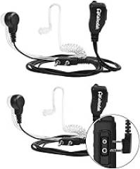 2-Pack WalkieTalkie Earpiece with mic 2-Pin Two Way Radio Headset ompatible with Kenwood, Baofeng, Retevis, Pxton, Wouxun Walkie Talkies (Covert Air Acoustic Tube Headset)