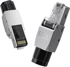 RJ45 Connector, CAT6 Field-terminated, Gold-Plated Modular, UTP CAT6(6 pcs)