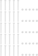 25 Pieces Nylon Screws and Nuts Assortment M5 x 50 mm Hexagonal Screws and Hex Nuts for Industrial Electronic Accessories White