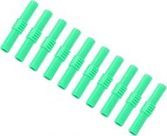 10pcs 4mm Insulated Banana Couplers Female to Female Extension Banana Plug Electronics Cable Connectors (Green)