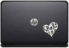 Heart Tatto Tribal Version 1 Vinyl Decal Sticker for Computer MacBook Laptop Ipad Electronics Home Window Custom Walls Cars Trucks Motorcycle Automobile and More (White)