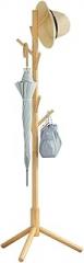 Wooden Tree Coat Rack Stand, 8 Hooks - Super Easy Assembly NO Tools Required,Coat Rack Free Standing for Clothes, Suits, Accessories. ()