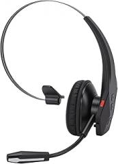 Gugxiom Trucker Bluetooth V5.3 Headset, Single Ear Wireless Headset with Dual Noise Cancelling Mic and Mute Buttons, 56H Battery, for Truck Drivers