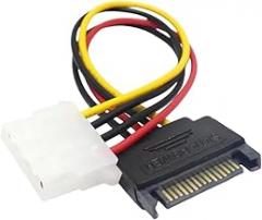 1pcs 15 Pin Sata Male to Molex IDE 4 Female Cable Adapter Power 20cm New 2025 for Arrival High for Reliable Electronic Component, Precision, Stable Performance