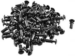 100 Pcs Black Nylon 5.0mm Bottom Dia Push Clips Rivets Fasteners R5105
