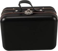 TIDTALEO Mini Portable Handbag Storage Box Versatile Makeup Case Decorative Tin Container for Electronics Jewelry Efficient Black