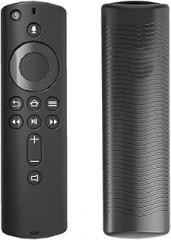 1Pc Black Protective Case 5.9 Inch Cover Soft Silicone Skin Sleeve Shockproof Anti-Slip Replacement for Amazon Fire TV Stick 4K Remote Control Remote Controls (Electronics) Accessories