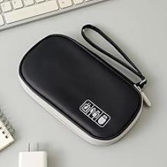Waterproof Electronics Travel Organizer Case - Multi-Layer Cable Storage Bag for Chargers, Cords, Power Bank & Small Accessories (Black)
