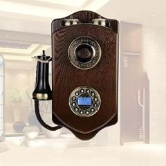 Corded Retro Phone,Wall-Mounted Vintage Decorative Telephone,Antique Fixed-line Landline,Backlight,Mechanical + Electronic Ringtones
