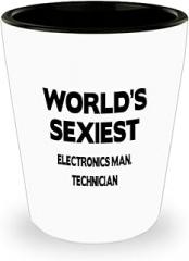 Amorfos Electronics Man. Technician Shotglass - Funny Gift For Electronics Man. Technician Hobbyists/Enthusiasts, Electronics Manufacturing Technician Perfect Drinking Shot Glass, Party Gift