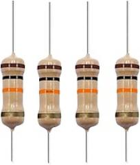 10K Ohm Carbon Film Single Fixed Resistor 1/4 W (0.25 Watts) 5% Tolerance, (10K R, 10K ohm, 10K Ω) Resistor (40 Pack)