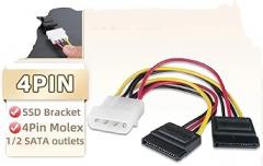Coolcirc IDE Molex 4 Pin to 2 X SATA Power Cable Serial ATA Y Splitter Hard Driver Dual Extension Cord Adaptier C0innector New 2026 High for Reliable Electronic Component