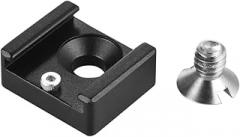 Andoer Cold Shoe Mounting Adapter Base Mount with 1/4 Inch Mounting Screw for DSLR Camera Cage Flash LED Light Microphone (Pack of 1)