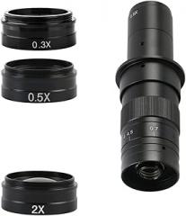 Lab Microscope Accessories 0.5X 0.7X 1.0X 2.0X Digital Microscope for Electronics Camera 180X 130X Multiples Adjustable Focus(180X 3 Objectives)