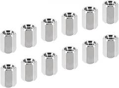 YOKIVE 50 Pcs M3 Spacers, Brass Hex PCB Standoffs Nuts, Keep Height Consistent, Great for Motherboard, Circuit Board, Electronics (Silver Tone, 6mm)