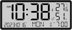 Never Needs Setting Digital Clock Battery Operated Wall Clock Electronic Desktop Clock for Students Daily
