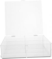 Clear Cards Storage Box Durable Plastic Organizer for Parts Photo Display Electronic Components Multipurpose Storage Container with Lid and Dividers