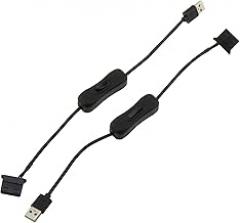 DGZZI 2pcs USB to 4-Pin Molex Fan Power Cable Computer Case Adapter Cord with Switch 12V to 5V Fan Adapter Cable Electronic Components for Computers