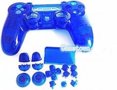 New Replacement Full Housing Shell Cover Case Protective Hard Skin Kits With Buttons Set for Sony Playstation 4 PS4 Dualshock 4 Wireless controller -Transparent Blue.