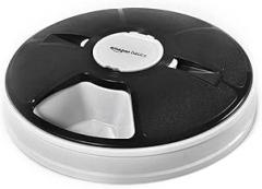 Amazon Basics Automatic Pet Feeder, Electronic Timed Dog and Cat Food Dispenser, 6 Portions, Plastic, Black, 12
