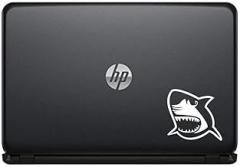 Fish Shark Front View Version 1 Vinyl Decal Sticker for Computer MacBook Laptop Ipad Electronics Home Window Custom Walls Cars Trucks Motorcycle Automobile and More (White)