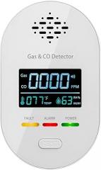 4-in-1 Combination Carbon Monoxide Detectors Plug in & Natural Gas Leak Detector, Portable CO Detectors Gas Detector with Temperature & Humidity Sensor for Home, RV, Kitchen