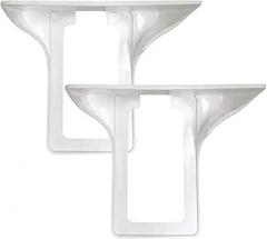 Outlet Shelf 2Pcs Sturdy & Smooth White PP Wall Outlet Shelf with Cord Hole Space-Saving Holder for Bathroom Products, Kitchen Accessories, Electronics