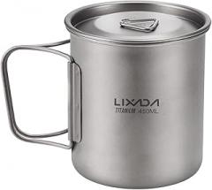 Ultralight Titanium Cup Mug 300/350/550/650ml/750ml Outdoor Water Cup Camping Picnic Water Mug Tableware