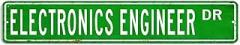 Electronics Engineer Street Sign, Vintage Retro Occupations Road Sign, Electronics Engineer Gift Metal Tin Sign for Bar Cafe Restaurant Shop Wall Decor,3x18 Inch