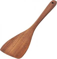 Wooden Shovel Spoon Non Stick Wood Long Rice Spatula Kitchen Cooking Utensil Hand Stir Fry Egg Cooker for Microwave (B, One Size)