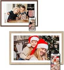 Frameo Digital Picture Frame 2 Pack, 1pc 15.6 Inch Photo Frame Electronic 32GB Memory, 1920 * 1080 Touch Screen, 1pc 10.1inch 1280 * 800 Digital Photo Frame 32GB Memory, Auto-Rotate, Share Photo Video