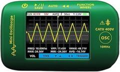 Handheld Digital AUTO Oscilloscope 10Mh Sampling Rate 1.5KSa/S Analog Bandwidth for Electronic Repair Tools(OT2-Alligator Clip)