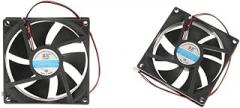 2Pack 80mm 12V Computer Cooling Fan 2Pin 8025, 9cm, High Airflow and Pressure for Dense Electronic Enclosures, Long Bearing