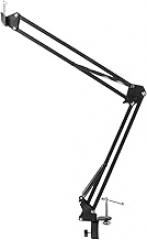 Adjustable Webcam Stand with Scissor Arm and Clamp Suspension Boom Desk Mount for Webcam Action Camera Stable and Portable Design with Dual Springs for Safety